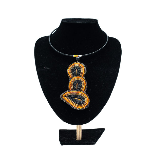 Kenyan Beaded Leather Choker Necklace