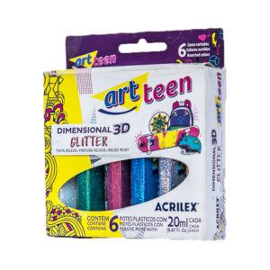 Acrilex Art Teen 6pcs 3D Glitter Set