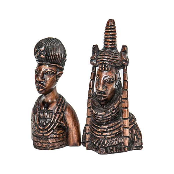 Decorative Wooden Benin King & Queen Sculpts