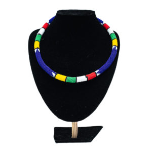 Ladies Kenyan Multicolored Beaded Necklace
