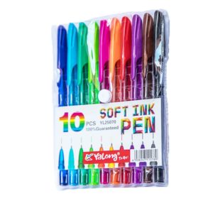 Yalong 10pcs Soft Ink Pen Set