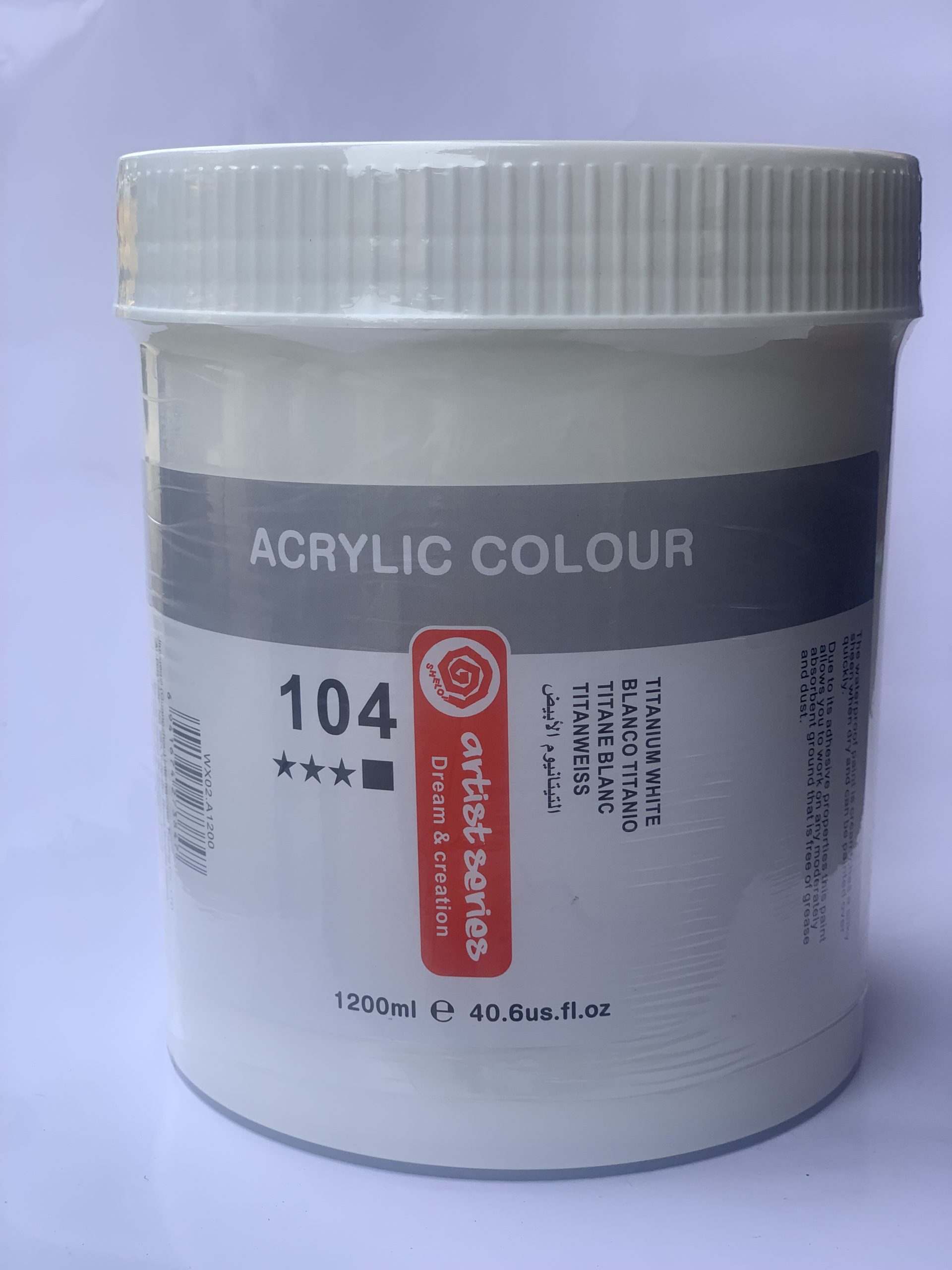 1200ml Shello Artist Series Acrylic Color - Titanium White