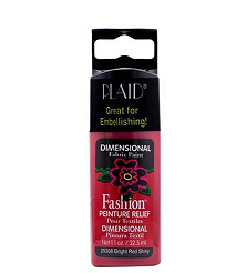 Dimensional Fabric Paint- Bright Red Shinny